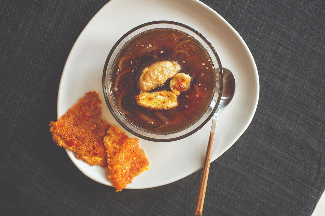 KETO FRENCH ONION SOUP WITH PORK RINDS