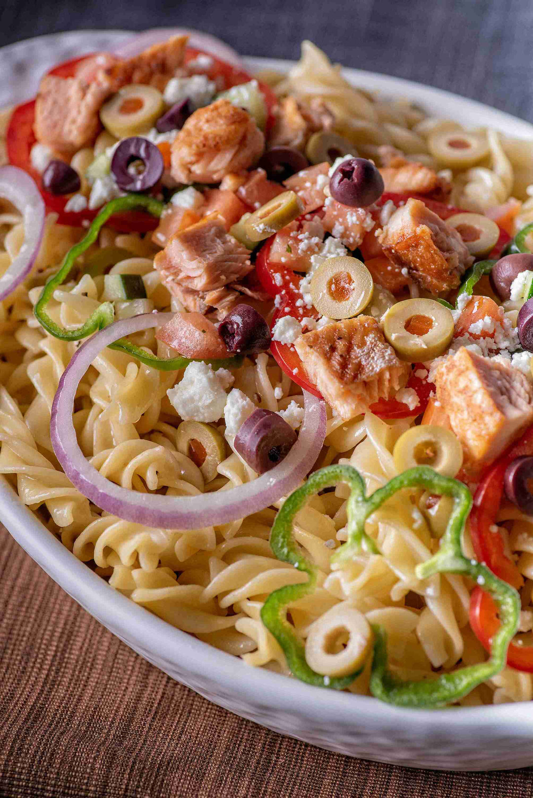 Greek Salmon Fusilli