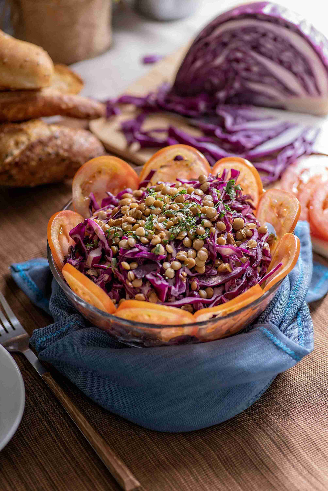 Vegan Lentil & Kale Salad