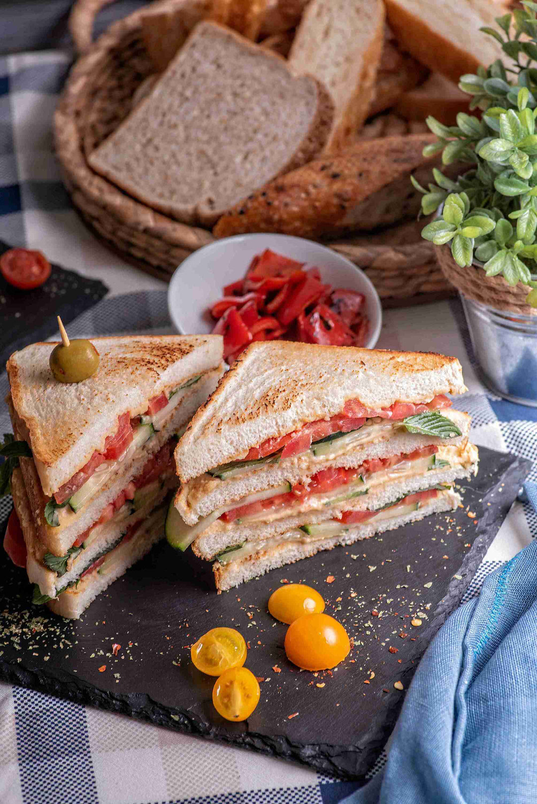 Vegan Mediterranean  Sandwich