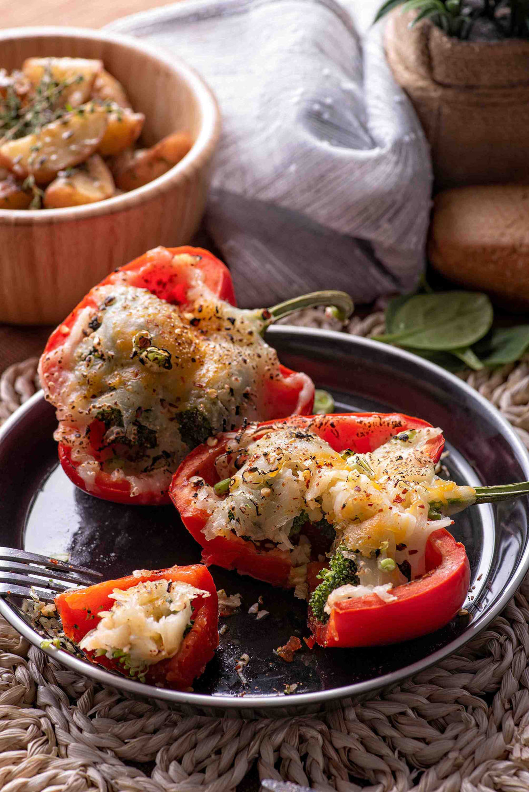 Rice & Bean Stuffed Peppers