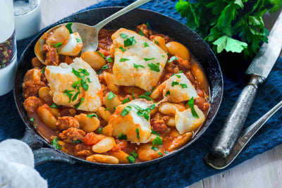 Saffron Fish Stew with  White Beans