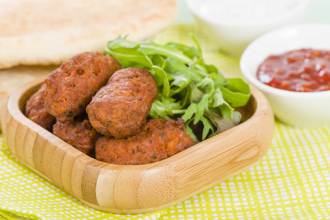 Beef Kofta Patties with Cucumber Salad