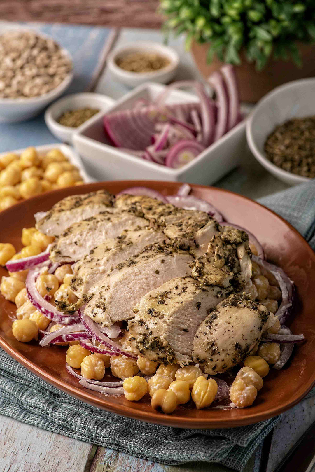 Chicken, Chickpea & Pita Salad