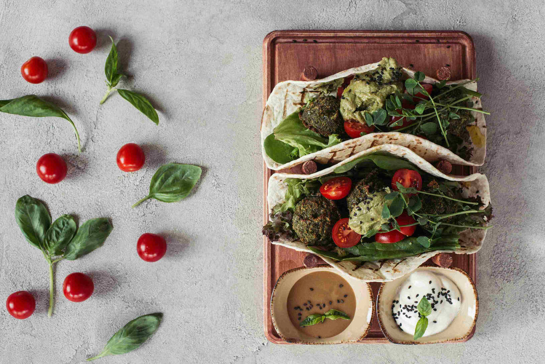 Falafel Tortillas with Tahini Sauce