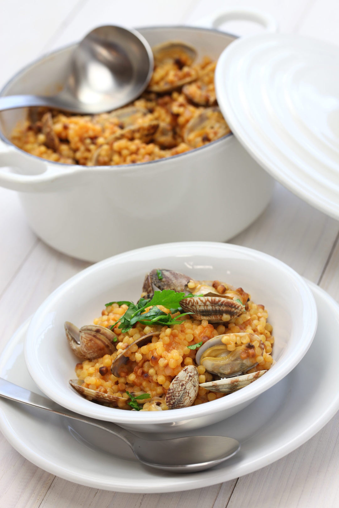 Fregola with Clams and Chilis