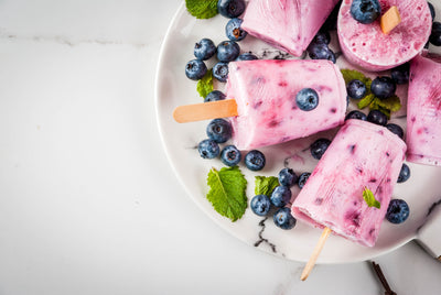 Frozen Blueberry Yogurt Swirl Pop Cups