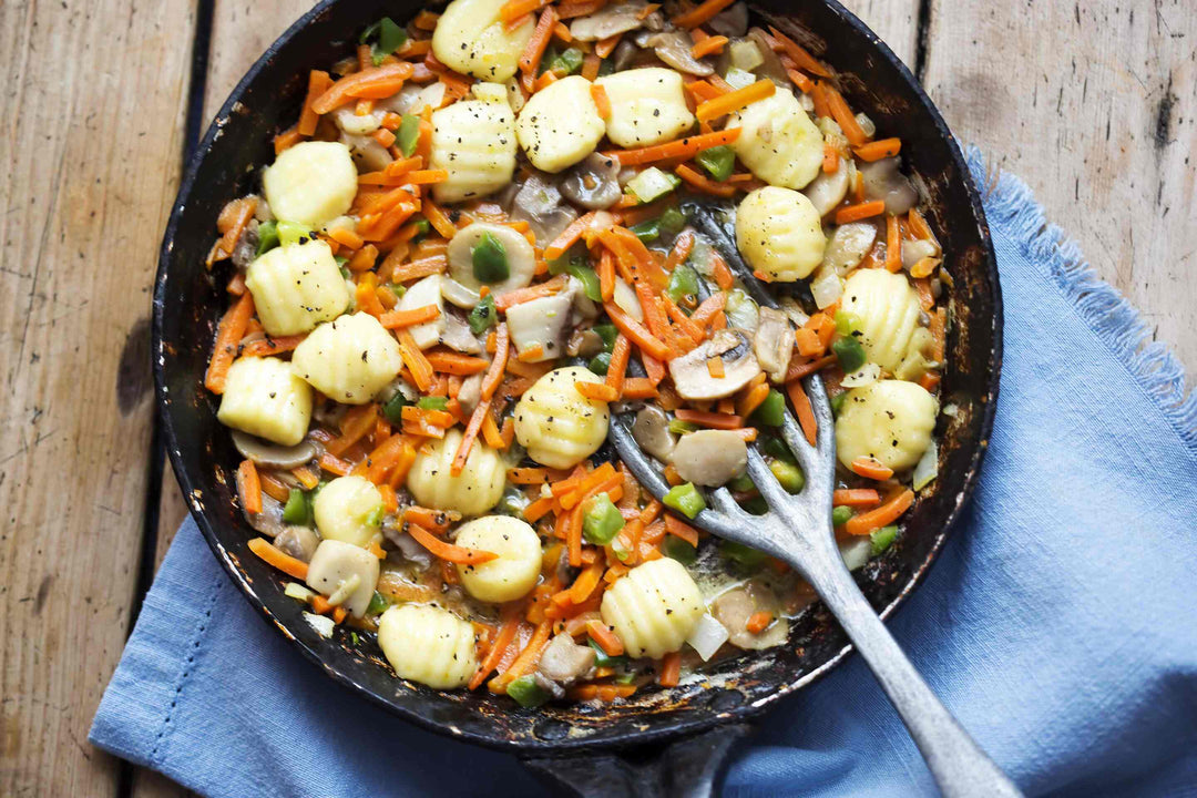 Gnocchi with Spinach and Pepper Sauce