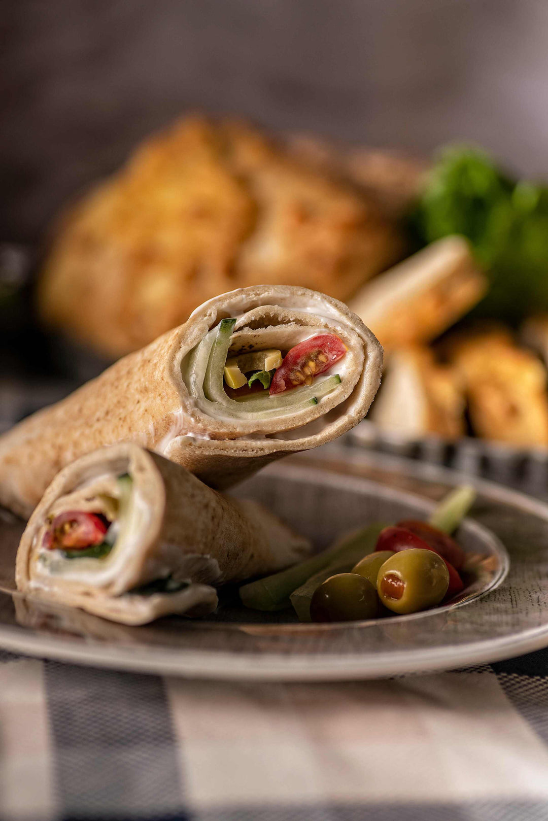 Labneh with Veggies & Pita