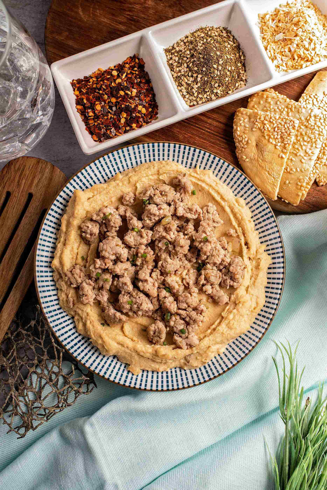 Hummus with Ground Beef