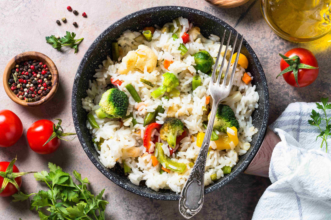 Mediterranean Cauliflower  Rice Skillet