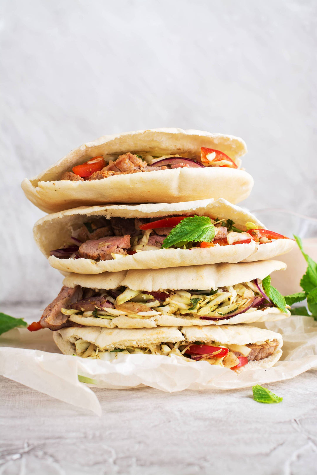 Pita Breads with Roasted Lamb & Vegetables