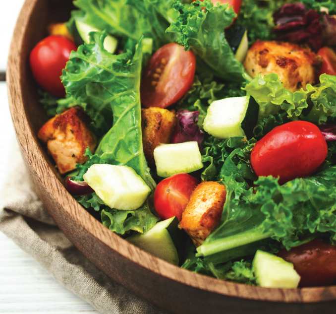 Caesar Salad with Broccoli & Kale