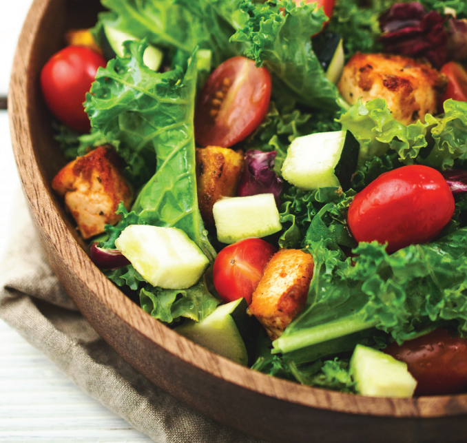 Caesar Salad with Broccoli & Kale