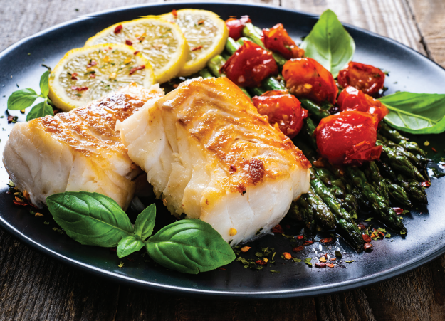 Braised Cod Skillet with Asparagus & Potatoes