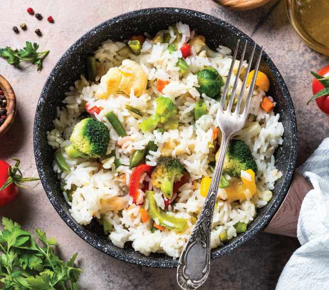 Mediterranean Cauliflower Rice Skillet