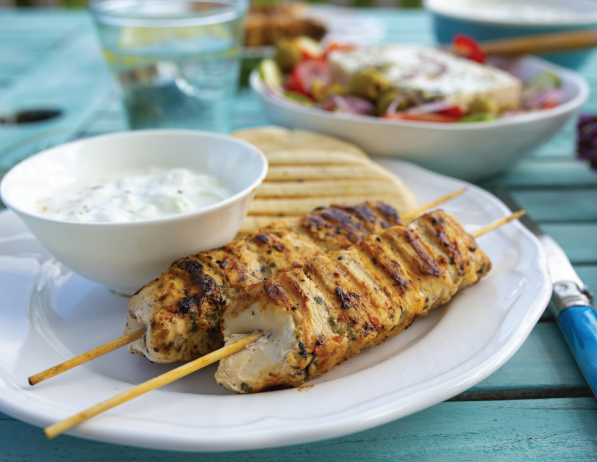Chicken Souvlaki with Tzatziki