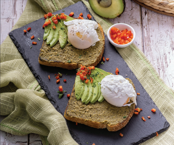 Pesto & Avocado Poached Eggs on Toast