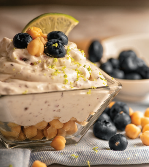 Blueberry Yogurt with Chickpea Topping