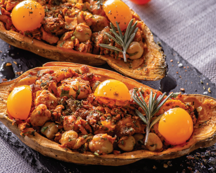 Mediterranean Baked Sweet Potatoes