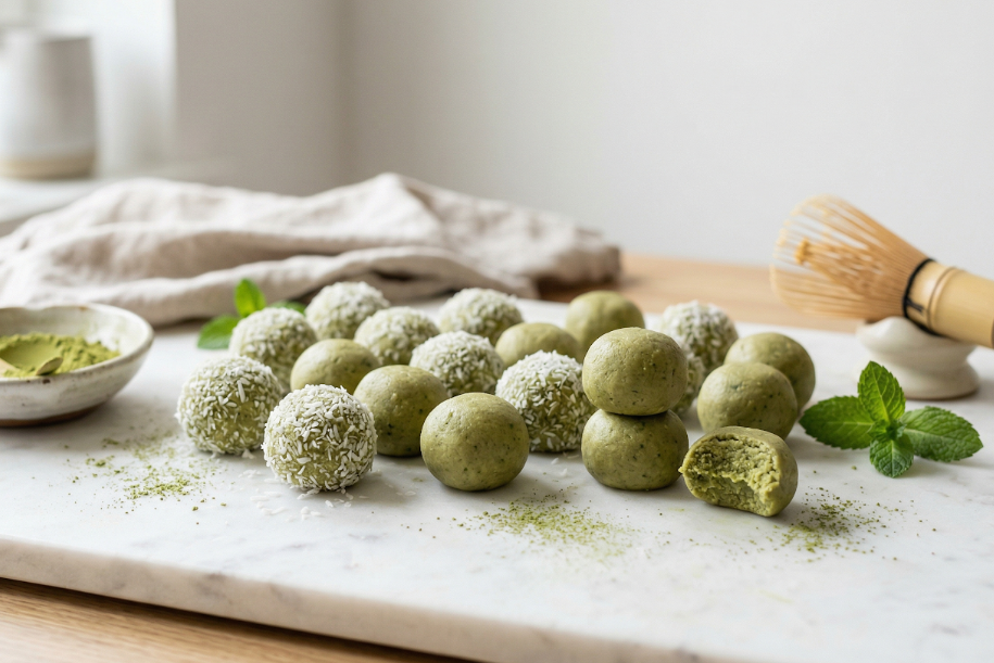 Mint Matcha Coconut Bites