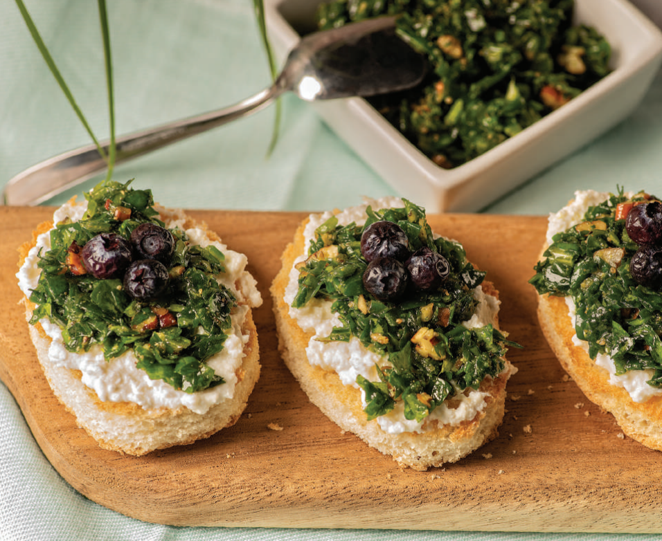 Lemon-Mint Pesto Tartines