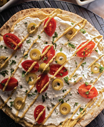 No-Bake Hummus Pizza