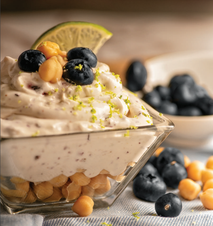 Blueberry Yogurt with Chickpea Topping