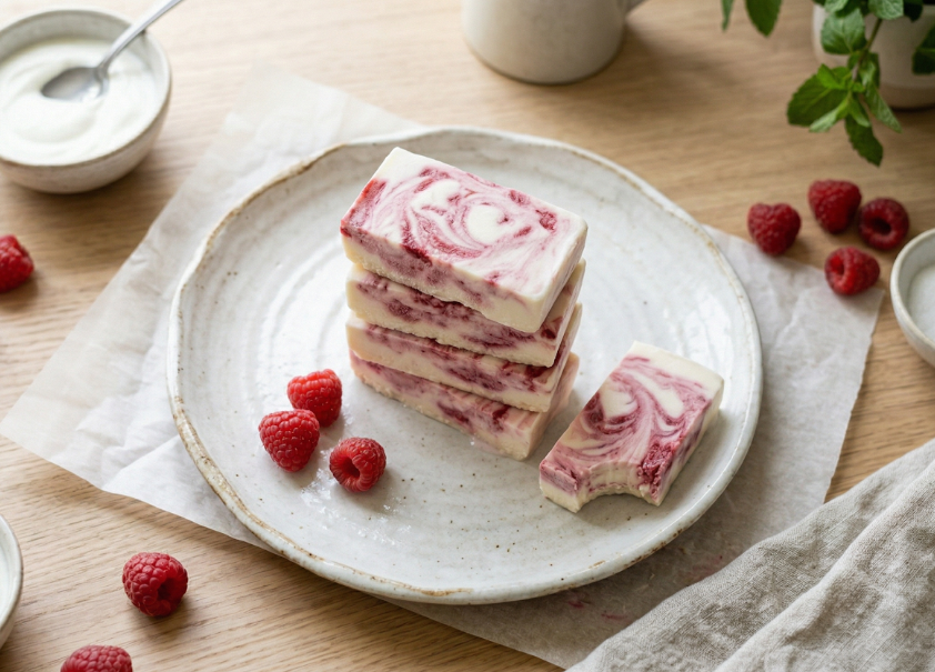 Frozen Raspberry Yogurt Bars