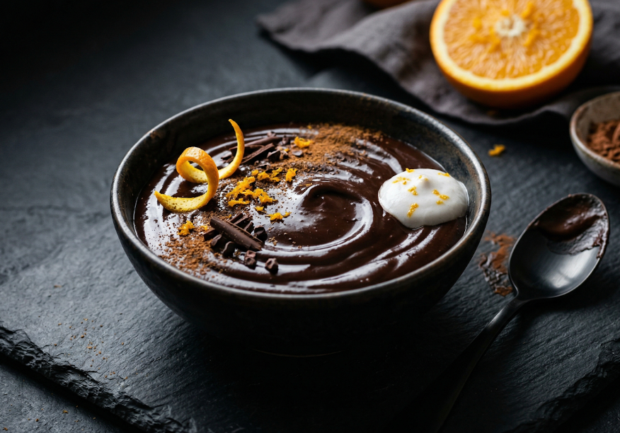Decadent Dark Chocolate Pudding with Spice & Citrus