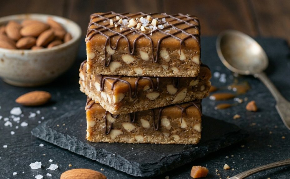 Salted Caramel Almond Bars