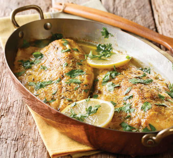 Skillet Fish Fillet with Lemon & Capers