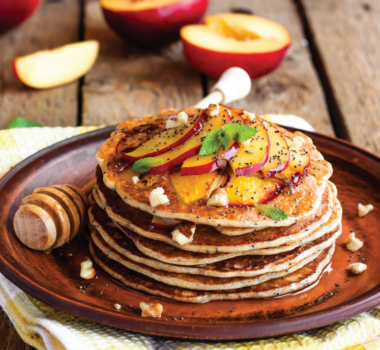 Raspberry Peach Puff Pancake