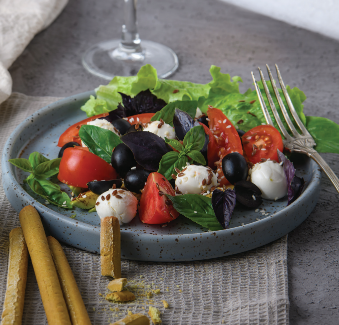 Cucumber & Tomato Caprese Salad