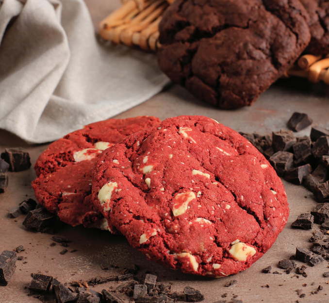 Red Velvet Raspberry Cookies