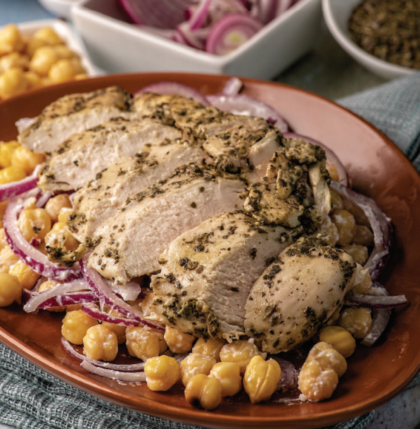 Chicken, Chickpea, and Pita Salad