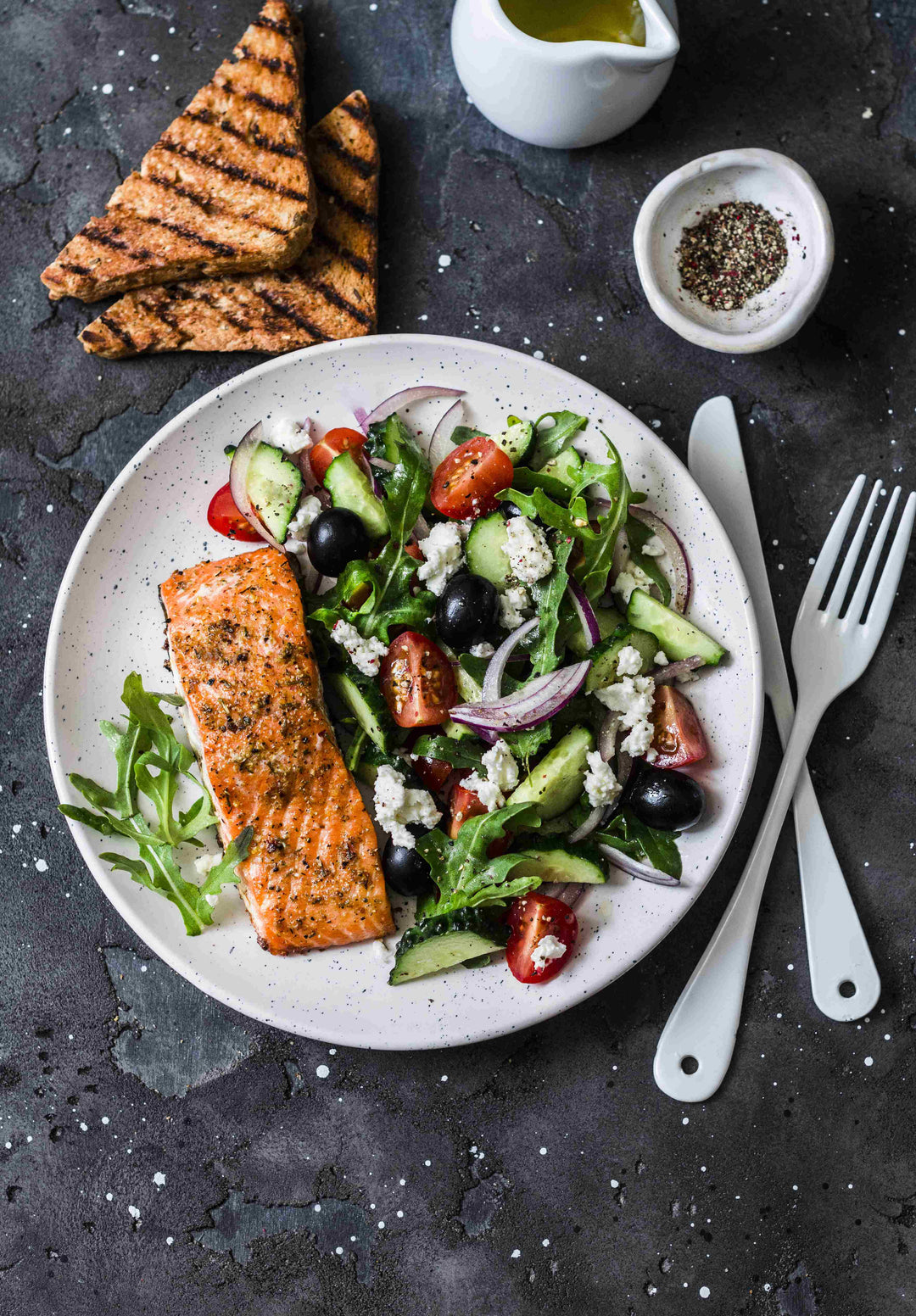 Simple & Healthy Greek Salmon Salad