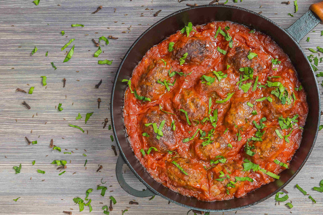 Sweet Baked Meatballs (Soutzoukakia)